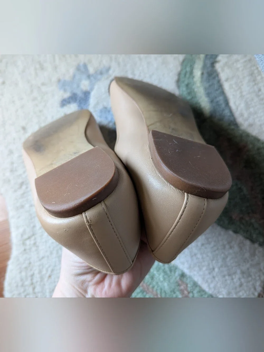 J. Crew Factory Beige and Black Cap-Toe Ballet Flats